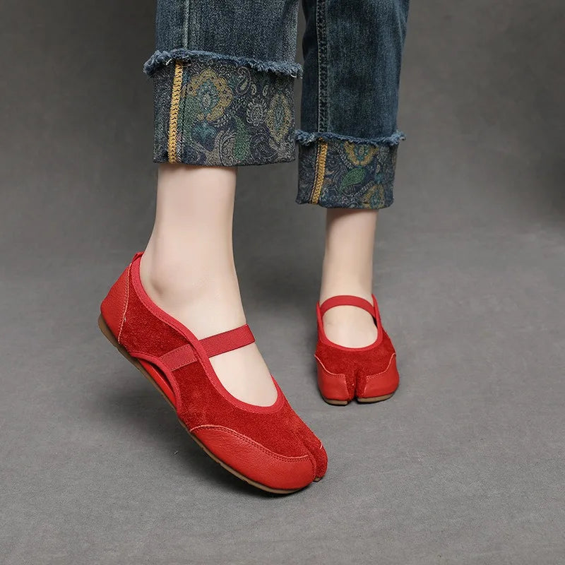 Cross Strap Tabi Hollow Flat Shoes Women Mary Jane Slip-on Split Toe Ballet Flats Trainers 2026 Summer Outdoor Walking Sneakers