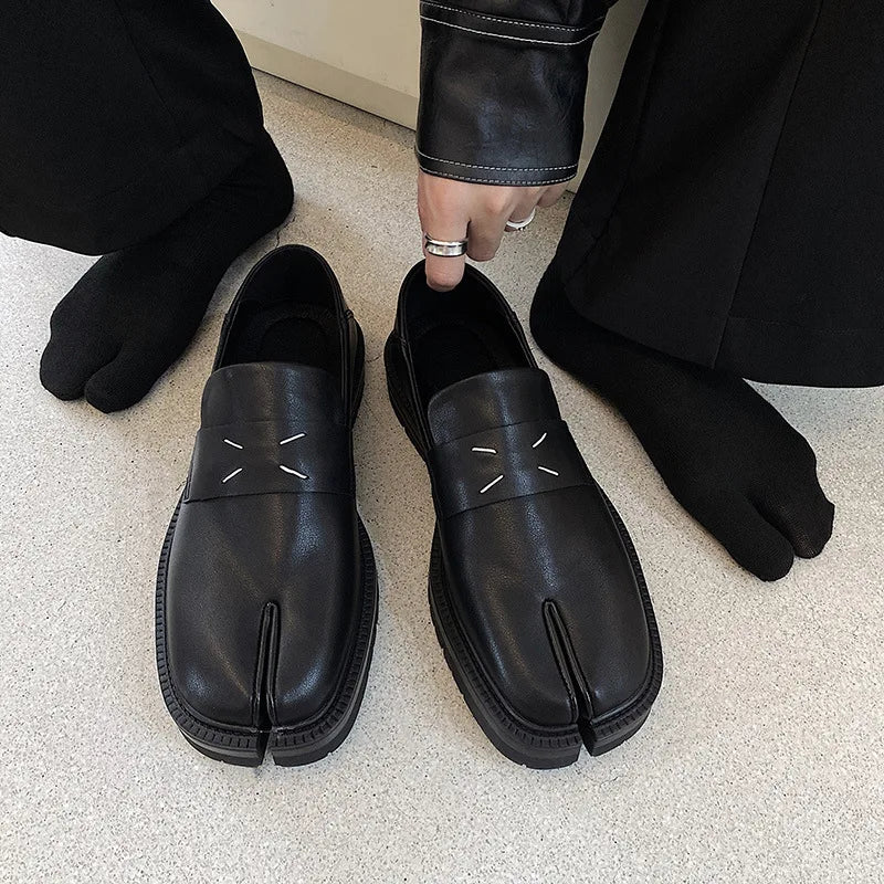 2026 New arrival Split Toe Shoes Tabi Shoes Loafer for Men and Women Split Toe Thick Sole Casual Genuine Leather Shoes